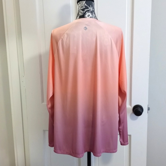 🆕️ 🌊Ocean + Coast🌊 - Ombre Peach/Coral UPF 30+ Moisture Wicking L/S Shirt - Picture 2 of 16